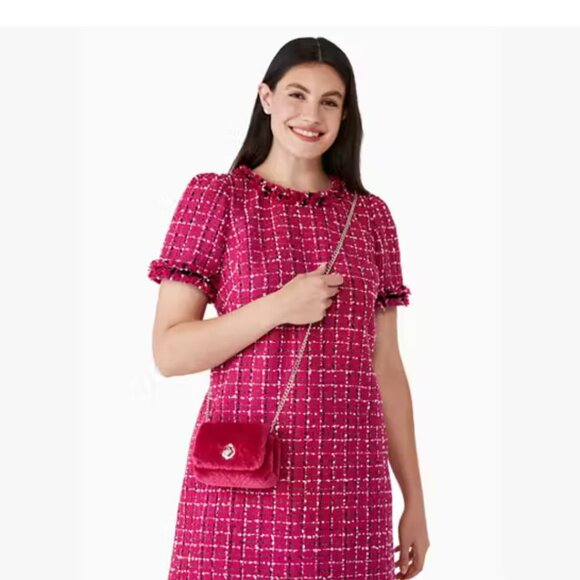 Kate Spade Festive Tweed Dress Festive Pink Size 2 Barbie - Picture 2 of 10